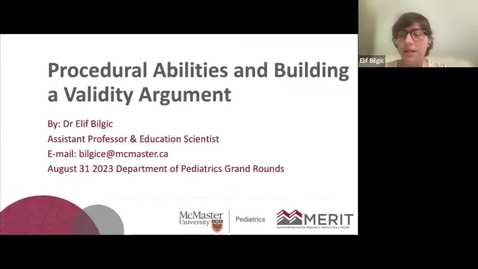 Thumbnail for entry Procedural Abilities and Building a Validity Argument | Dr. Elif Bilgic | August 31, 2023