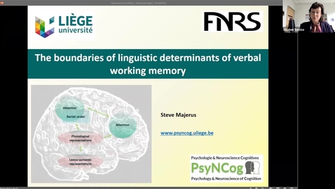 Thumbnail for entry ARiEAL Speaker Series: The boundaries of linguistic determinants of verbal working memory (by Dr. Steve Majerus, April 4, 2022)