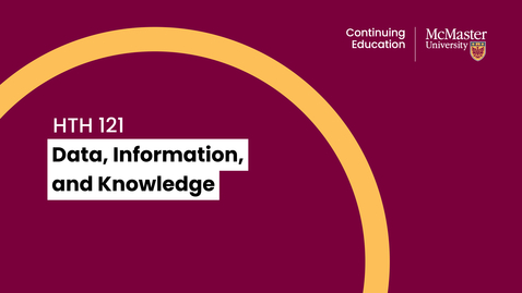 Thumbnail for entry Data, Information, and Knowledge