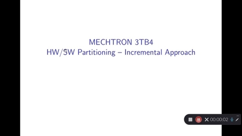 Thumbnail for entry HW/SW Partitioning - Incremental Approach