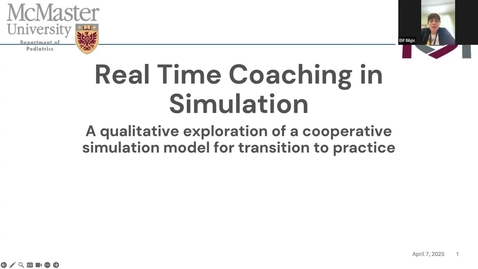 Thumbnail for Real Time Coaching in Simulation - A qualitative exploration of a cooperative simulation model for transition to practice | Dr. Quang Ngo | June 5, 2025