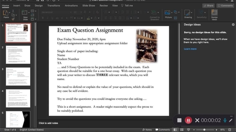 Thumbnail for English 1F03 Lecture November 11
