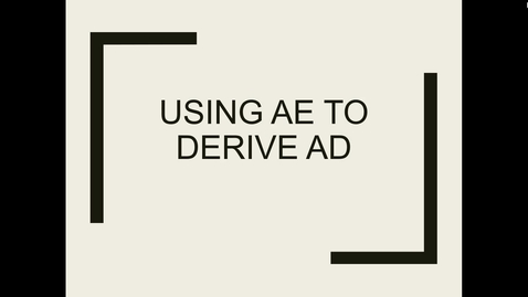 Thumbnail for 8 using ae to derive ad