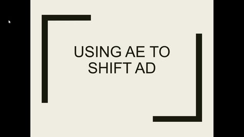 Thumbnail for 8 using ae to shift ad