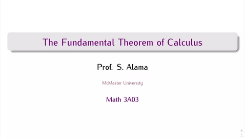 Thumbnail for Fundamental Theorem of Calculus, First Half