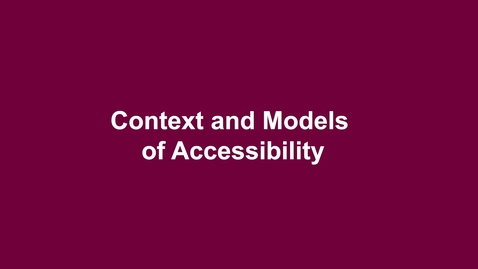 Thumbnail for Context and Models of Accessibility