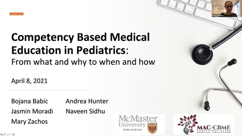 Thumbnail for entry Competency Based Medical Education in Pediatrics – From what and why to when and how | April 8, 2021