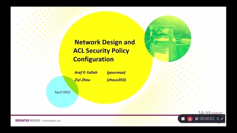 Thumbnail for entry Network Design and ACL Policy - Video Assignment 2