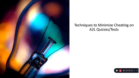 Thumbnail for Techniques to Minimize Cheating on Avenue to Learn Quizzes and Tests
