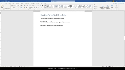 Thumbnail for 03 Accessible Word Documents - Hyperlinks.mp4
