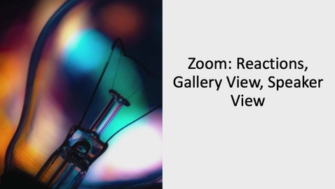 Thumbnail for Zoom: Reactions, Gallery View, Speaker View