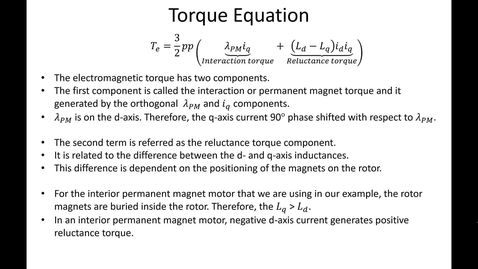 Thumbnail for 34_PMSM_Torque_Voltage_Equations_FOC_Part2