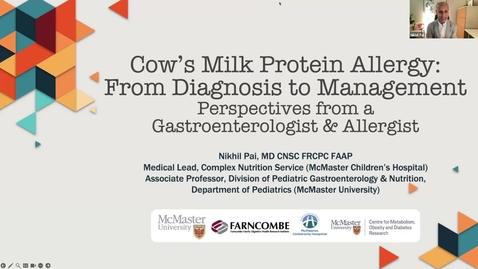 Thumbnail for Cow’s Milk Protein Allergy: From Diagnosis to Management – Perspectives from a Gastroenterologist and an Allergist | Dr. Nikhil Pai &amp; Dr. Doug Mack | June 8, 2023