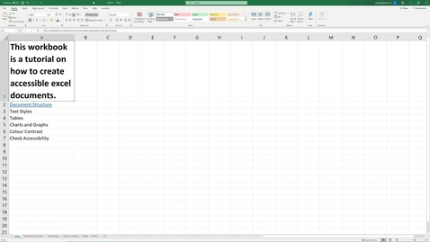 Thumbnail for entry 01 Document Information - Accessible Excel.mp4