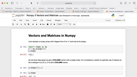 Thumbnail for Numpy 3 : Vectors and Matrices