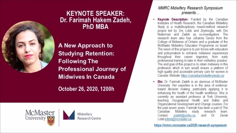 Thumbnail for entry mmrc-midwiferyresearchsymposium-keynote-farimahzadeh-midwiferyretentionstudy-26oct2020