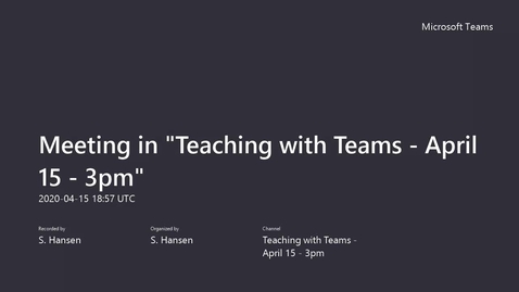 Thumbnail for Teaching with Teams