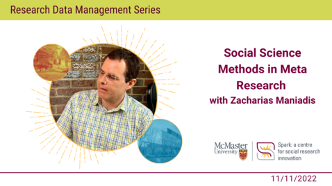 Thumbnail for entry Social Science Methods in Meta Research with Dr. Zacharias Maniadis