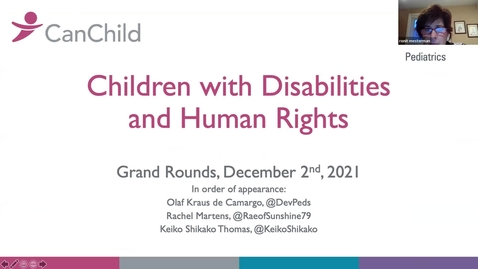 Thumbnail for entry Children with Disabilities and Human Rights | Grand Rounds | Dec. 2, 2021 |