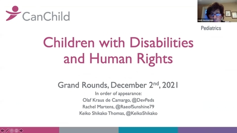 Thumbnail for Children with Disabilities and Human Rights | Grand Rounds | Dec. 2, 2021 |