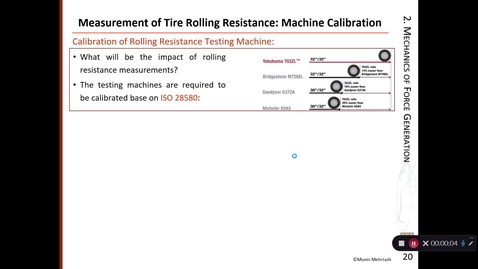 Thumbnail for entry Lecture 1: Machine Calibration for Rolling Resistance Measurement (ISO 28580)