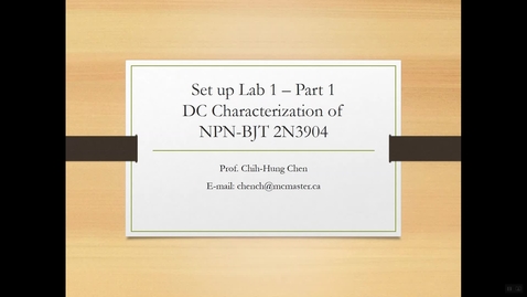 Thumbnail for Lab 1-Part 1.1 Schematic Diagram for NPN-BJT 2N3904 DC Characterization
