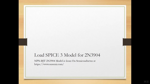 Thumbnail for Lab 1-Part 1.2 Load SPICE 3 Model for NPN-BJT 2N3904