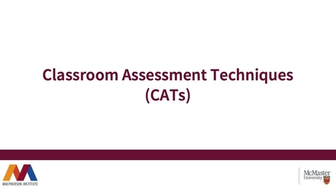 Thumbnail for entry Classroom Assessment Techniques