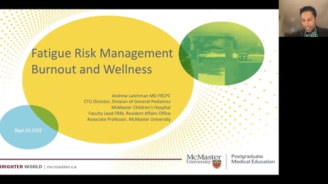Thumbnail for entry Fatigue Risk Management | Andrew Latchman (September 27, 2022)