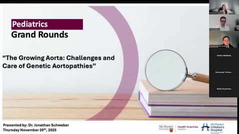 Thumbnail for The Growing Aorta: Challenges and Care of Genetic Aortopathies | Dr. Jonathan Schweber | November 20, 2025