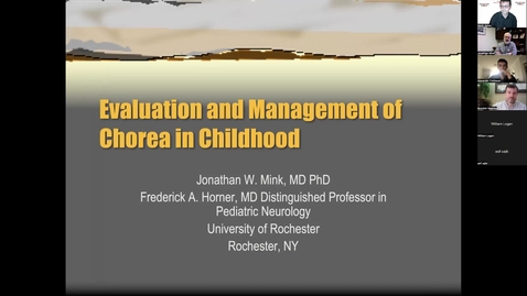 Thumbnail for Evaluation and management of chorea in childhood, Dr. Jonathan Mink, May 27 2022