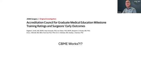 Thumbnail for Accreditation Council for Graduate Medical Education Milestone Training Ratings and Surgeons’ Early Outcomes | Dr. Quang Ngo | January 23, 2025