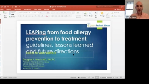 Thumbnail for entry LEAPing from food allergy prevention to treatment: Guidelines, lessons learned and future directions | April 23, 2020