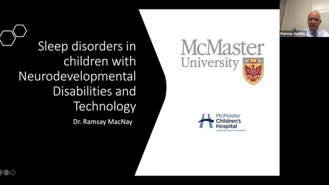 Thumbnail for Sleep disorders in children with Neurodevelopmental Disabilities and Technology | October 8, 2020