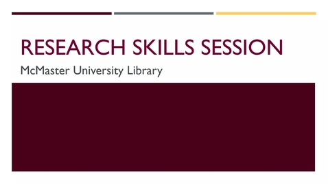 Thumbnail for entry MCE Library Research Skills Session