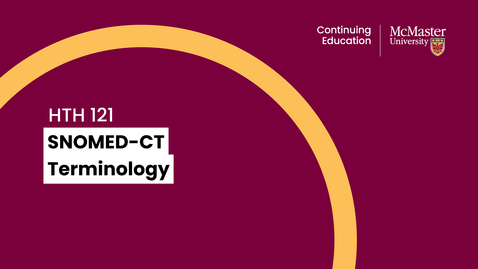 Thumbnail for entry SNOMED-CT Terminology