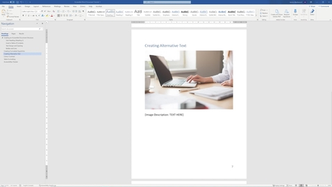 Thumbnail for entry 04 Accessible Word Documents - Alternative Text.mp4