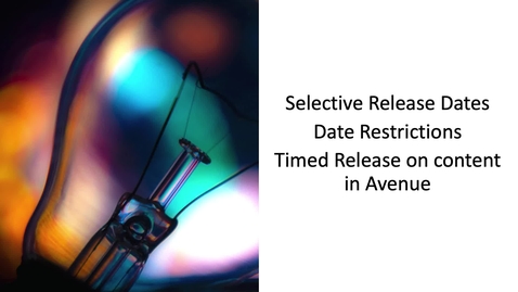 Thumbnail for Avenue to Learn Selective Release Dates