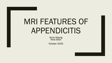 Thumbnail for MRI for Appendicitis