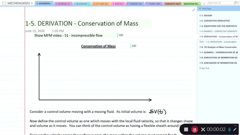 Thumbnail for entry 1-5. DERIVATION - Conservation of Mass 8:17
