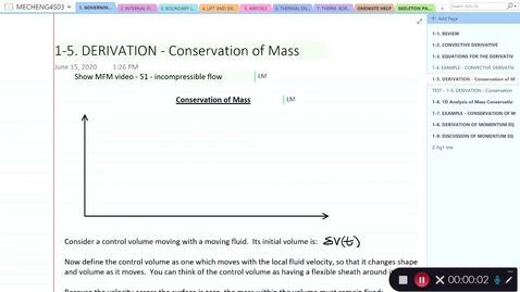 Thumbnail for 1-5. DERIVATION - Conservation of Mass 8:17