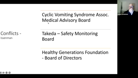 Thumbnail for entry Cyclic Vomiting and Cannabinoid Hyperemesis | Dr. Bob Issenman &amp; Dr. April Kam | January 5, 2023