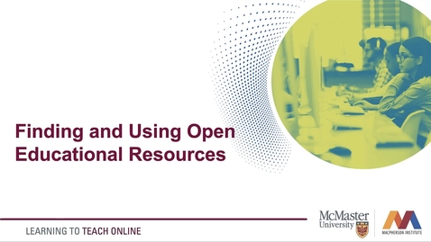 Thumbnail for Finding and Using Open Educational Resources 