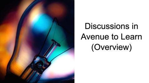 Thumbnail for Discussions in Avenue to Learn (Overview)