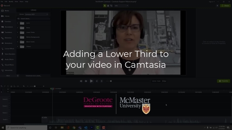 Thumbnail for entry Adding a Lower Third in Camtasia