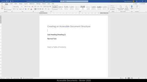 Thumbnail for entry 01 Accessible Word Documents - Document Info and Structure.mp4