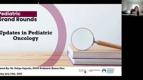 Thumbnail for Updates in Pediatric Oncology | Dr. Andres Felipe Fajardo | July 24, 2025