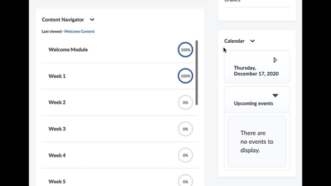 Thumbnail for Avenue to Learn Content Navigation Widget