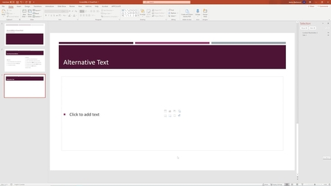 Thumbnail for 05 Alternative Text - Accessible PowerPoint.mp4