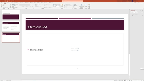 Thumbnail for entry 05 Alternative Text - Accessible PowerPoint.mp4